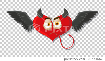 Heart shape devil with facial expression Heart shape devil with facial expression 81544662