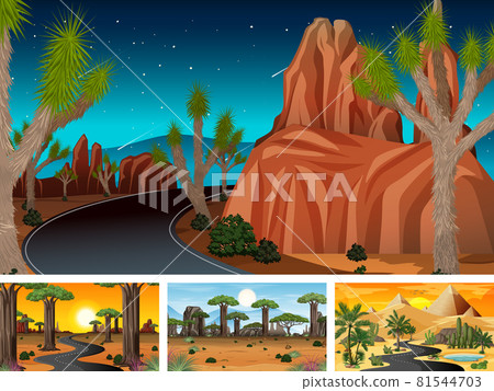 Set of different nature horizontal scenes 81544703