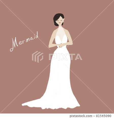 美人魚系列的女性婚紗，新娘，婚紗，禮服，婚紗文字可用 81545090