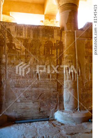 view to wall of Hibis Temple, Kharga oasys, Egypt view to wall of Hibis Temple, Kharga oasys, Egypt 81545415