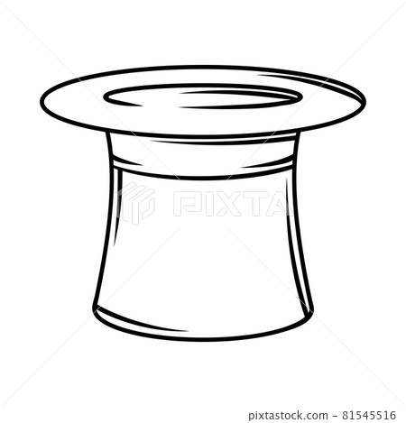 Illustration of cylinder hat. Black and white stylized picture. Illustration of cylinder hat. Black and white stylized picture. 81545516
