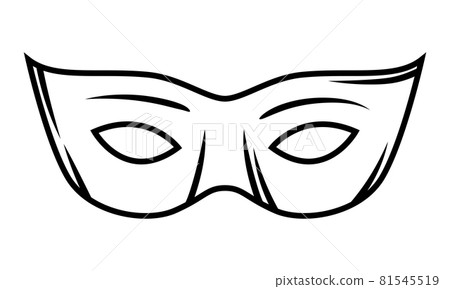 Illustration of carnival mask. Black and white stylized picture. Illustration of carnival mask. Black and white stylized picture. 81545519