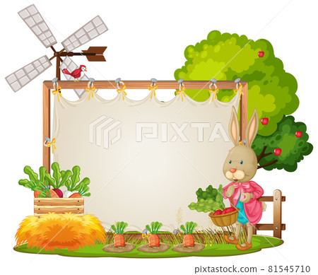 Canvas frame template in the garden scene isolated on white background 81545710