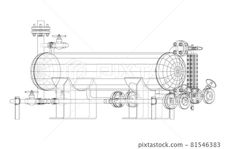 Industrial tank with valves. Vector - Stock Illustration [81546383] - PIXTA