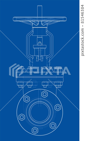 Industrial valve. Vector rendering of 3d Industrial valve. Vector rendering of 3d 81546384