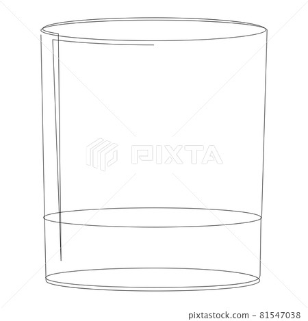 Hand drawn old fashioned glass. Isolated on white background. Rocks glass vector illustration. Hand drawn old fashioned glass. Isolated on white background. Rocks glass vector illustration. 81547038