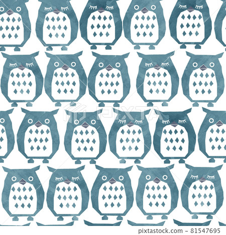 貓頭鷹的無縫模式。紡織品、壁紙和包裝紙設計。 貓頭鷹的無縫模式。紡織品、壁紙和包裝紙設計。 81547695