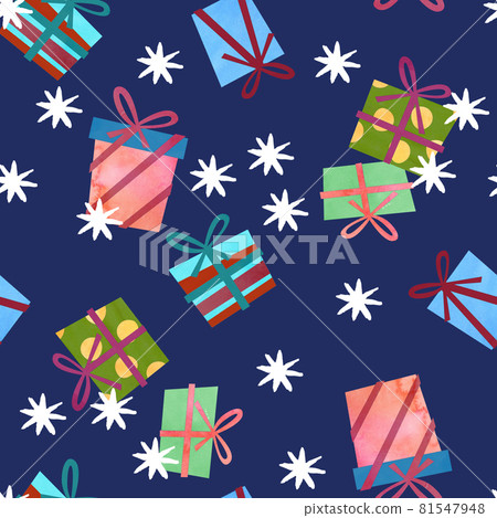 Gift box seamless pattern. Christmas. Textile, wallpaper and wrapping paper design. Gift box seamless pattern. Christmas. Textile, wallpaper and wrapping paper design. 81547948