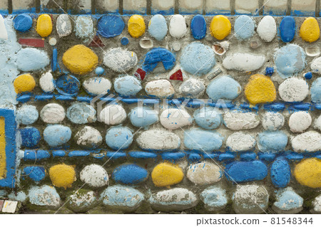 The background texture of colored stone wall The background texture of colored stone wall 81548344