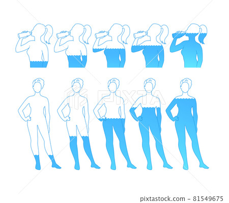 Female silhouettes filled with water 81549675
