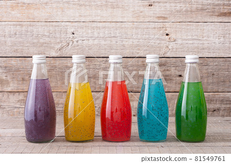 Sweet healthy drink with basil seeds 81549761