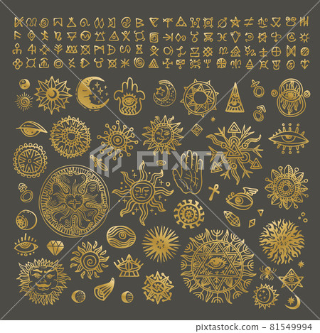 Vector collection of various occult symbols. Vector collection of various occult symbols. 81549994