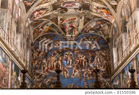 interiors and details of the Sistine Chapel, Vatican city 81550386