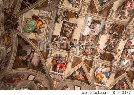 interiors and details of the Sistine Chapel, Vatican city 81550387