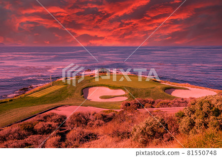 Pebble Beach golf course, Monterey, California, USA 81550748