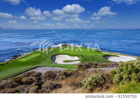 Pebble Beach golf course, Monterey, California, USA 81550750