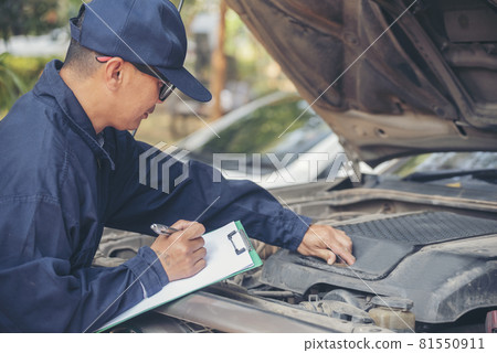Mechanic car service auto garage in automotive mobile center. Technician workshop repair engine motor vehicles service mechanical engineering business. Automobile mechanic hands car repairs technic Mechanic car service auto garage in automotive mobile center. Technician workshop repair engine motor vehicles service mechanical engineering business. Automobile mechanic hands car repairs technic 81550911