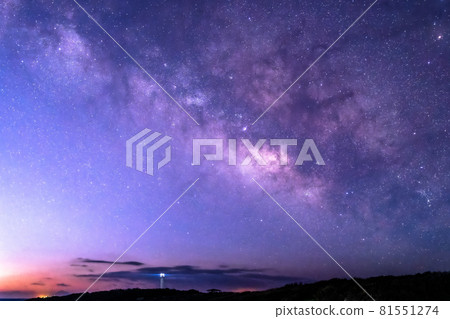 《Shizuoka Prefecture》 Milky Way and Lighthouse ・ Izu Peninsula Cape Tsumeki 81551274