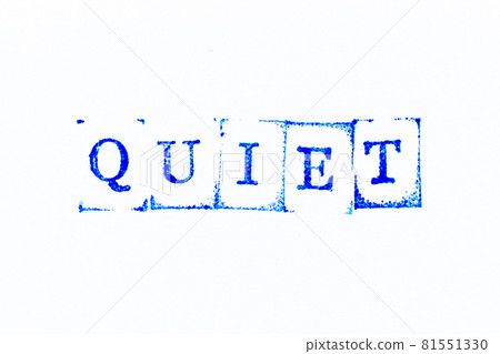 Blue color ink rubber stamp in word quiet on white paper background 81551330