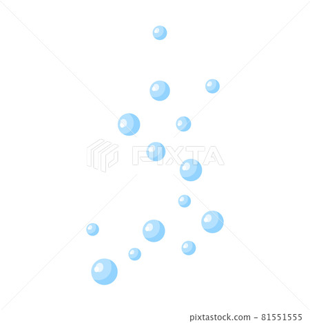 Bubbles water isolated on white background. Cartoon character of ocean for children. Bubbles water isolated on white background. Cartoon character of ocean for children. 81551555
