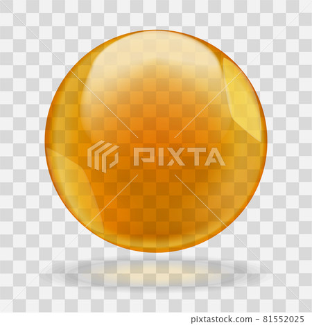 Golden oil translucent bubble or round drop with transparency 81552025