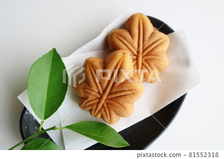 Autumn taste Soft Momiji Manju Japanese sweets with red bean paste Autumn taste Soft Momiji Manju Japanese sweets with red bean paste 81552318