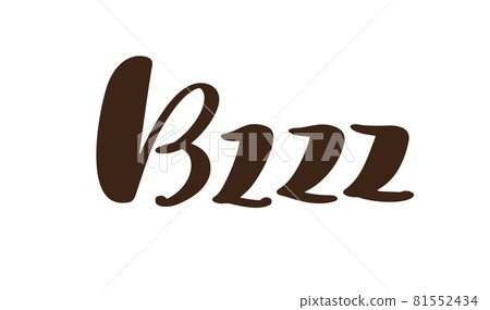 Bzzz vector calligraphy lettering text bee honey. CuteHand lettering word in black color isolated on white background. Concept for logo card, typography print poster Bzzz vector calligraphy lettering text bee honey. CuteHand lettering word in black color isolated on white background. Concept for logo card, typography print poster 81552434