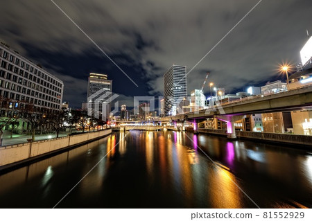 大阪水莊橋的夜景 大阪水莊橋的夜景 81552929