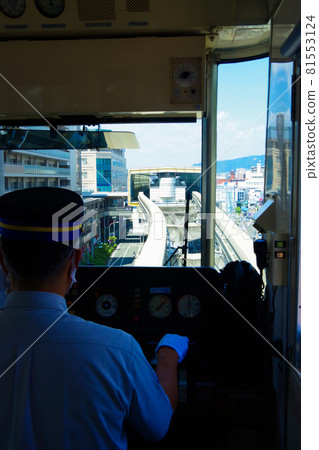 Monorail car window view from the driver's seat Osaka Monorail 81553124