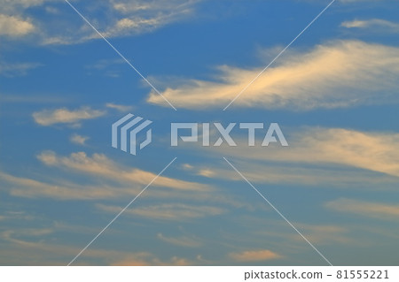 Cirrus clouds dyed in the sunset 81555221