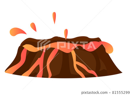 Splashing Hot Lava in Volcano Isolated Eruption 81555299
