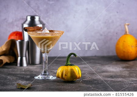 Creamy pumpkin martini cocktail or liquor Creamy pumpkin martini cocktail or liquor 81555426