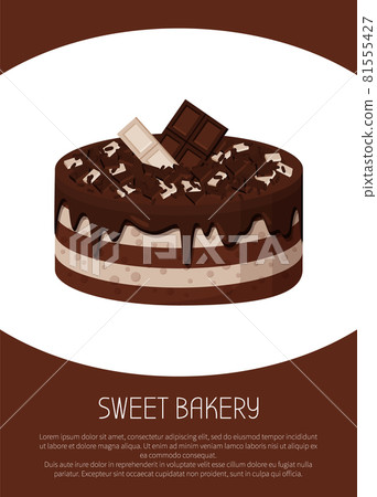 Delicious Sweet Cake of White and Dark Chocolate Delicious Sweet Cake of White and Dark Chocolate 81555427