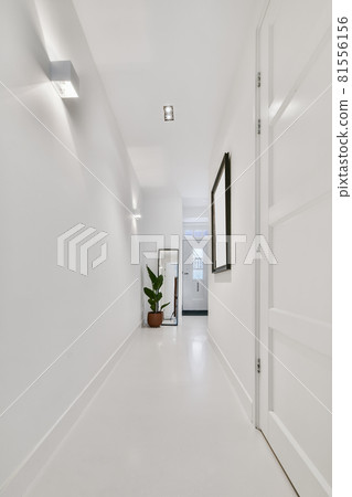 A long empty corridor designed in minimalistic style A long empty corridor designed in minimalistic style 81556156