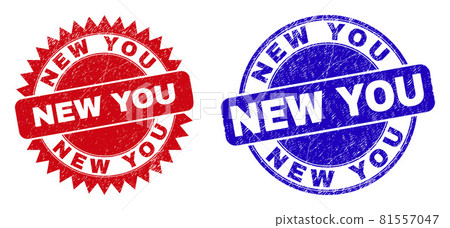 NEW YOU Rounded and Rosette Watermarks with Grunged Texture NEW YOU Rounded and Rosette Watermarks with Grunged Texture 81557047