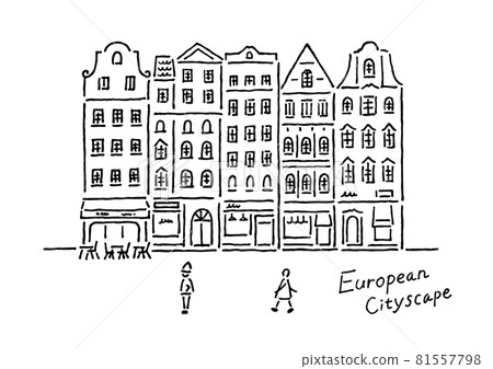 European cityscape pen drawing 81557798