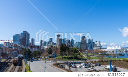 CRAB Park at Portside, on the Vancouver City Harbour shore. Modern city skyline. BC, Canada. CRAB Park at Portside, on the Vancouver City Harbour shore. Modern city skyline. BC, Canada. 81558027