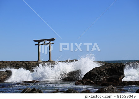 Torii of Kamiso of Oarai Iso Majin Shrine Torii of Kamiso of Oarai Iso Majin Shrine 81559049