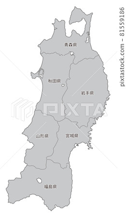 日本地區劃分 _ 東北 _ 縣名進入 _ 灰色 日本地區劃分 _ 東北 _ 縣名進入 _ 灰色 81559186