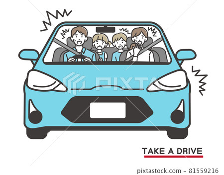 Vector illustration of family in trouble with driving / car / travel / accident / dangerous Vector illustration of family in trouble with driving / car / travel / accident / dangerous 81559216