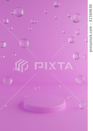 Pastel violet minimal 3d background. Poster design with studio podium platform. Abstract 3d render. Minimal stage for business concept. 81560636