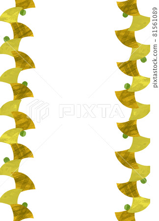 Ginkgo vertical frame with transparent hand-painted background [yellow / png] 81561089