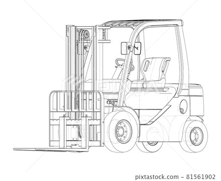 Forklift. Orthography Vector Forklift. Orthography Vector 81561902