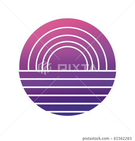 Design of Sunset striped backdrop. 81562263