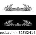Wing-shaped diamond tiara hand-drawn line drawing illustration_034 81562414