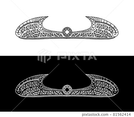 翼形鑽石頭飾手繪線描插圖_034 翼形鑽石頭飾手繪線描插圖_034 81562414