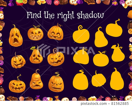 Halloween kids game, find the right pumpkin shadow Halloween kids game, find the right pumpkin shadow 81562885