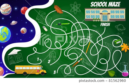 Labyrinth maze space planets, stars and school Labyrinth maze space planets, stars and school 81562960