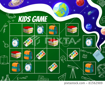 Kids sudoku game, school education worksheet. 81562989