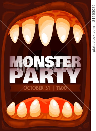 Monster party invitation, Halloween zombie mouth 81563022